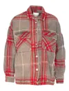 True Avenue Checked Button Jacket In Red