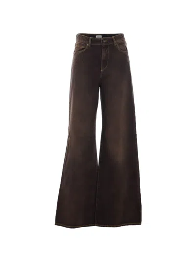 True Avenue Clara Flared Jeans In Brown
