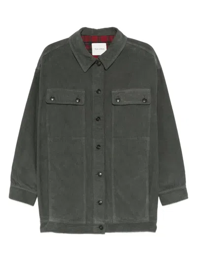 True Avenue Corduroy Chest-pocket Jacket In Black
