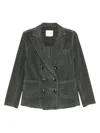 True Avenue Corduroy Double-breasted Blazer In Gray