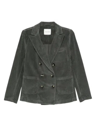 True Avenue Corduroy Double-breasted Blazer In Gray