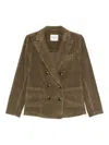 True Avenue Corduroy Double-breasted Jacket In Brown