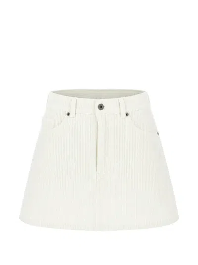 True Avenue Corduroy Mini Skirt In White