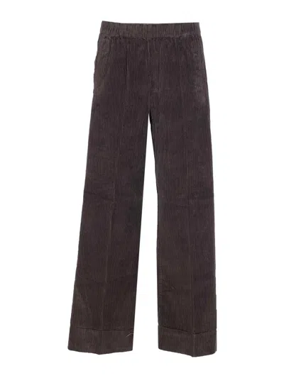 True Avenue Elasticated-waist Corduroy Trousers In Brown