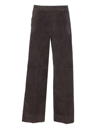 TRUE AVENUE ELASTICATED-WAIST CORDUROY TROUSERS