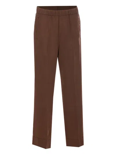 True Avenue Elasticated-waistband Trousers In Brown