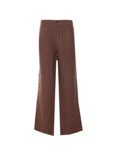 True Avenue Erica Wide-leg Trousers In Brown