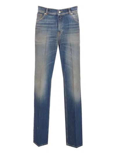 TRUE AVENUE LOGO-PATCH DENIM JEANS
