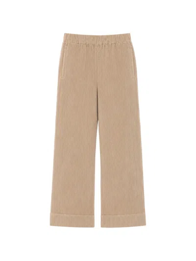 True Avenue Pensil Corduroy Wide-leg Trousers In 뉴트럴