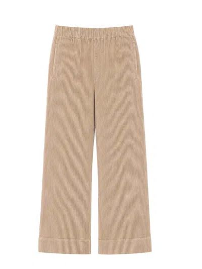 True Avenue Pensil Corduroy Wide-leg Trousers In Brown