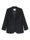True Avenue Pinstripe Single-breasted Blazer In Black