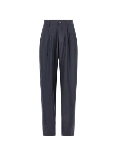 True Avenue Pleated Wool Trousers In Blue