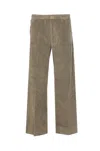 True Avenue Elasticated-waist Corduroy Trousers In Green