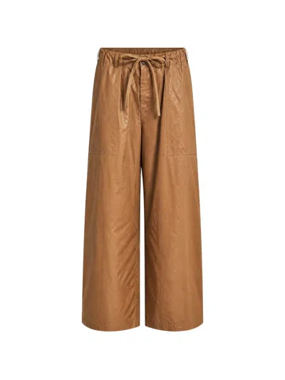 True Avenue Waxed-effect Drawstring Trousers In Multi