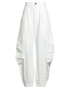 True Avenue Woman Pants White Size 31 Cotton, Elastane