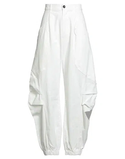 True Avenue Woman Pants White Size 31 Cotton, Elastane