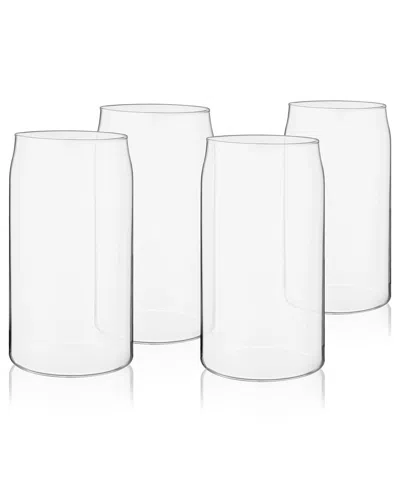 True Beer Can Pint Glasses In Transparent