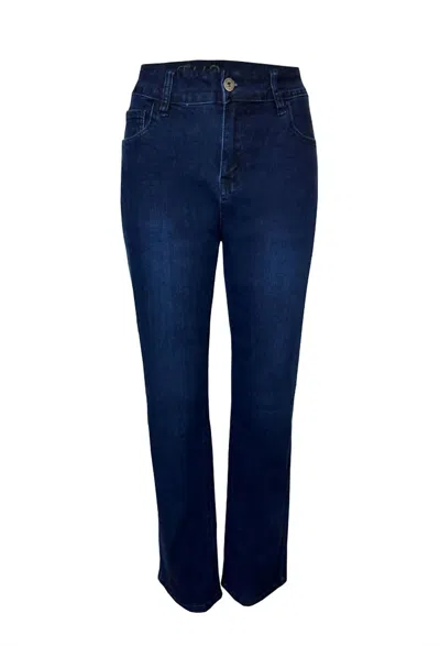 True Blue Women's Blissful Classic Style Jeans In Dark Blue In Multi