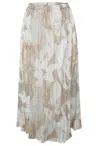 True Blue Women's Go With The Flow Midi Skirt In Tan/white