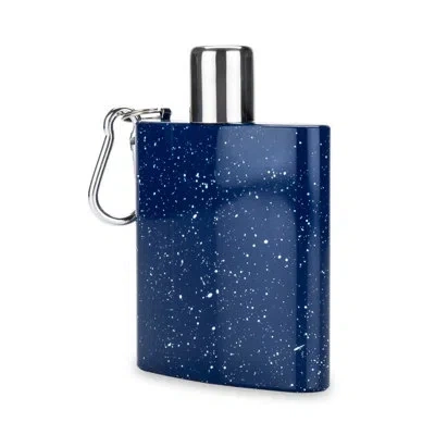 True Brands Enamel Carabiner Flask In Blue