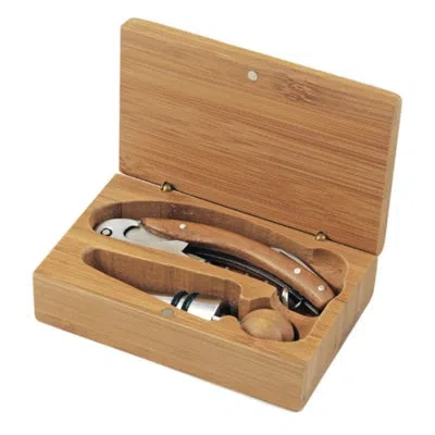 True Brands Keepsake 2 Piece Bamboo Bar Tool Set In Wood