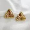 True By Kristy Women's Knox Textured Triangle Knot Studs In Gold In Gold
