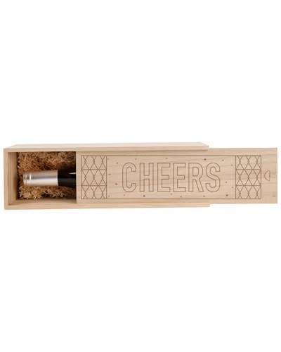 TRUE TRUE CHEERS WOOD WINE BOX