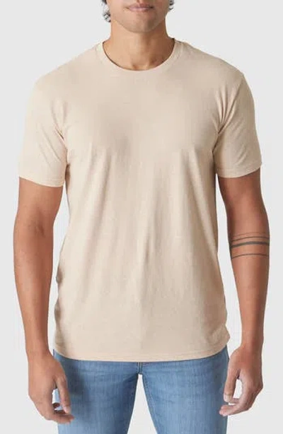True Classic Classic Crewneck T-shirt In Light Camel Cream Heather