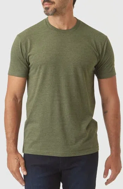 True Classic Classic Crewneck T-shirt In Olive Green Heather