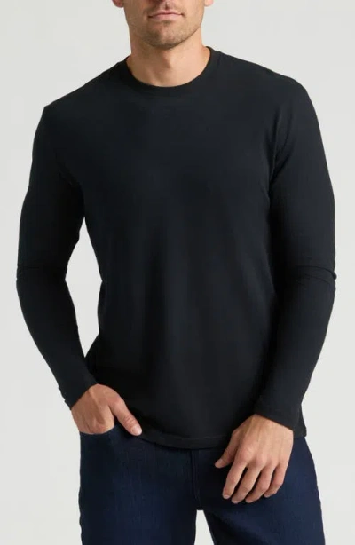 True Classic Classic Long Sleeve Crewneck T-shirt In Black