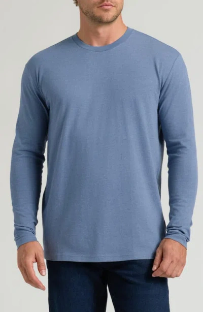 True Classic Classic Long Sleeve Crewneck T-shirt In Blue