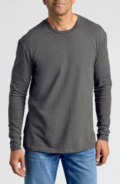True Classic Classic Long Sleeve Crewneck T-shirt In Gray