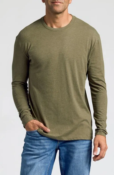 True Classic Classic Long Sleeve Crewneck T-shirt In Green