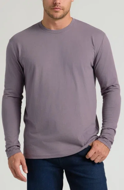 True Classic Classic Long Sleeve Crewneck T-shirt In Purple