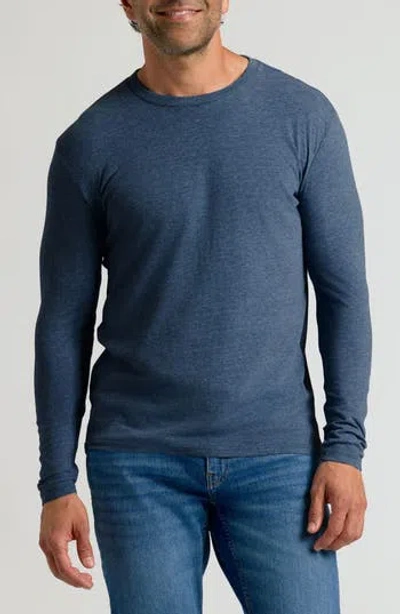 True Classic Classic Long Sleeve Crewneck T-shirt In Blue