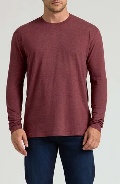 True Classic Classic Long Sleeve Crewneck T-shirt In Brown