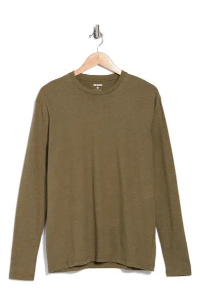 True Classic Classic Long Sleeve Crewneck T-shirt In Brown