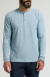 True Classic Classic Long Sleeve Henley In Blue