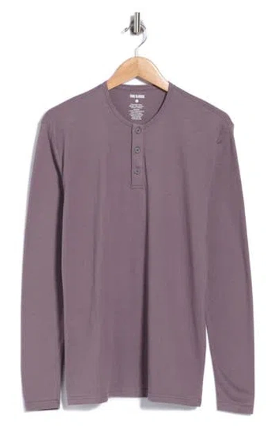 True Classic Classic Long Sleeve Henley In Gray