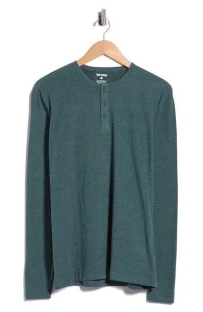 True Classic Classic Long Sleeve Henley In Green