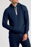 True Classic Fleece Pullover Hoodie In Blue