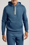 True Classic Fleece Pullover Hoodie In Blue