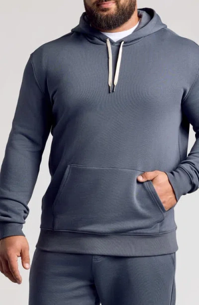 True Classic Fleece Pullover Hoodie In Gray