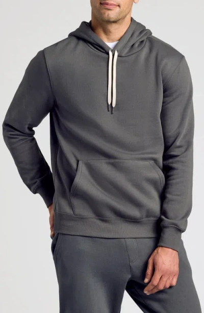 True Classic Fleece Pullover Hoodie In Gray