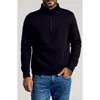 True Classic Fleece Quarter Zip Sweatshirt In Black