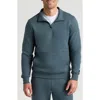 True Classic Fleece Quarter Zip Sweatshirt In Blue