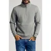 True Classic Fleece Quarter Zip Sweatshirt In Gray