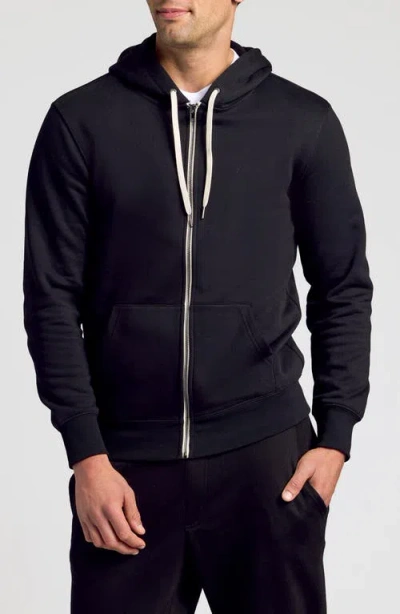 True Classic Fleece Zip Hoodie In Black