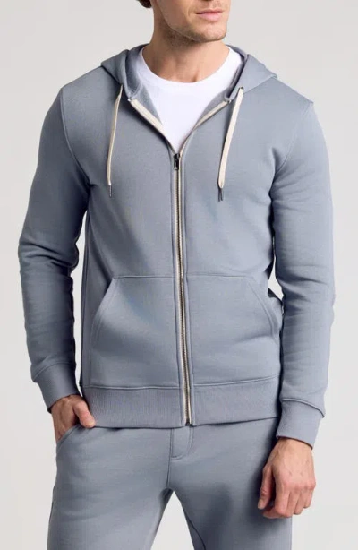 True Classic Fleece Zip Hoodie In Gray