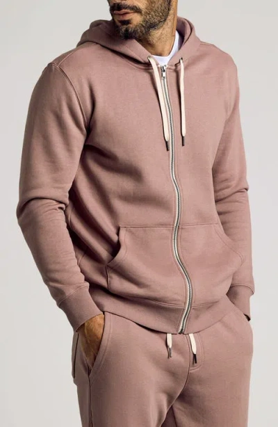 True Classic Fleece Zip Hoodie In Pink